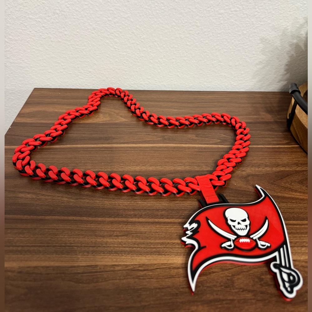 Tampa Bay Buccaneers -NFL Fan Chain Necklace – Team Logo Pendant Custom 3D